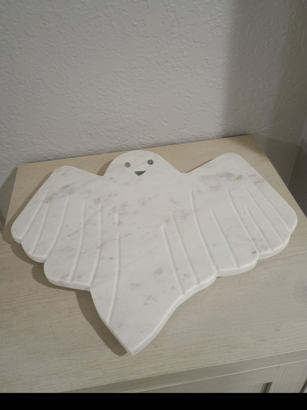 Broomstick Marble Ghost Cutting Board Charcuterie Platter Halloween 13.75×15 NEW